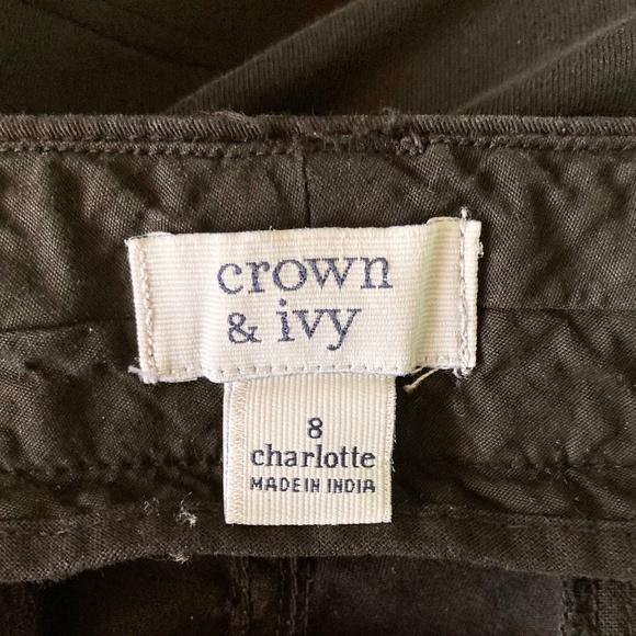 Women’s size 8 Crown and Ivy gently used Charlotte black pants with pockets - Picture 6 of 8